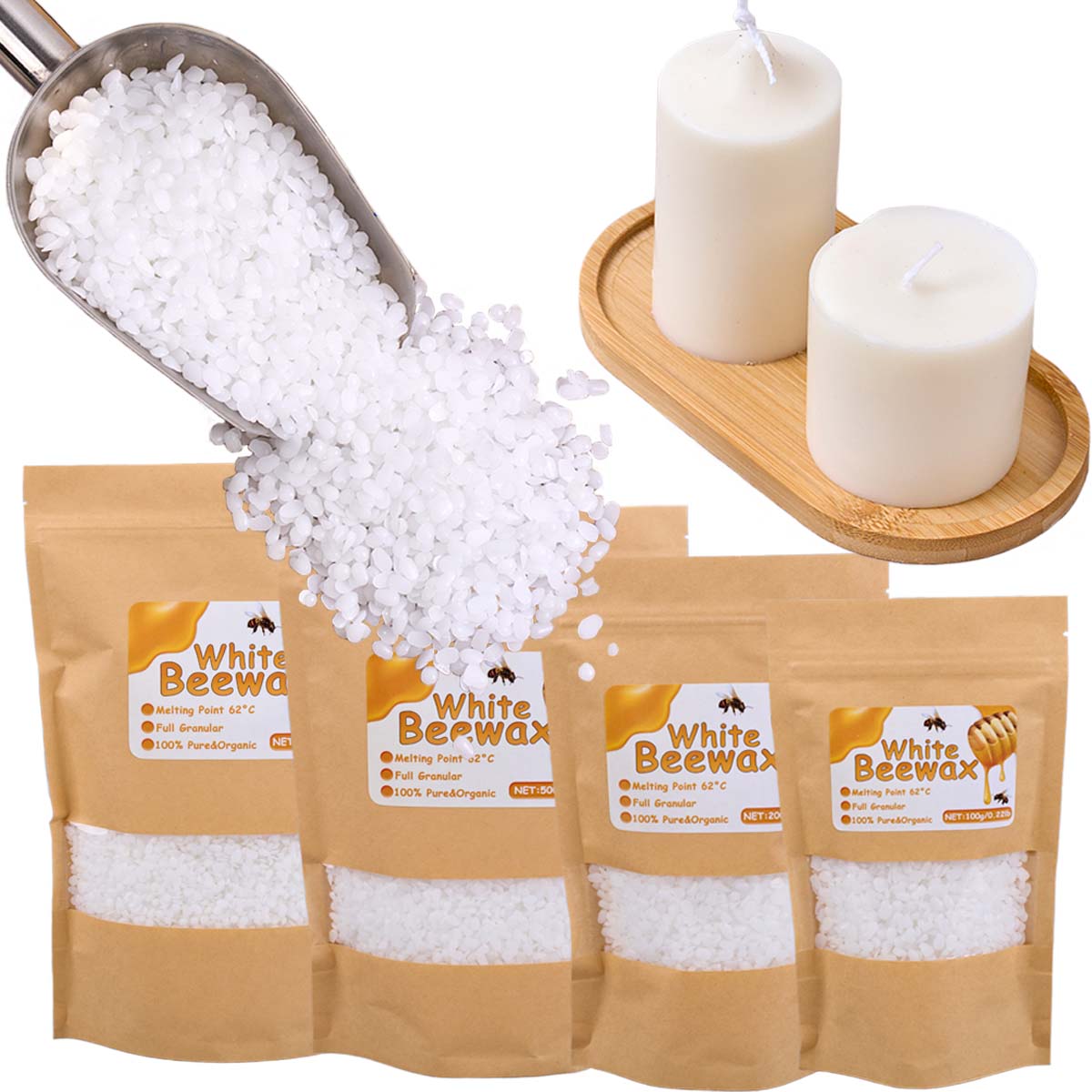 Candle Wick - Beyaz Balmumu Saf Doğal Granül Kokulu