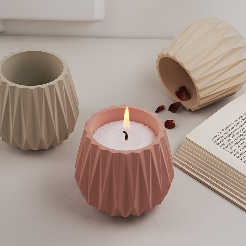 Candle Containers - Kesme Yüzeyli Mumluk Silikon Kalıp, DIY