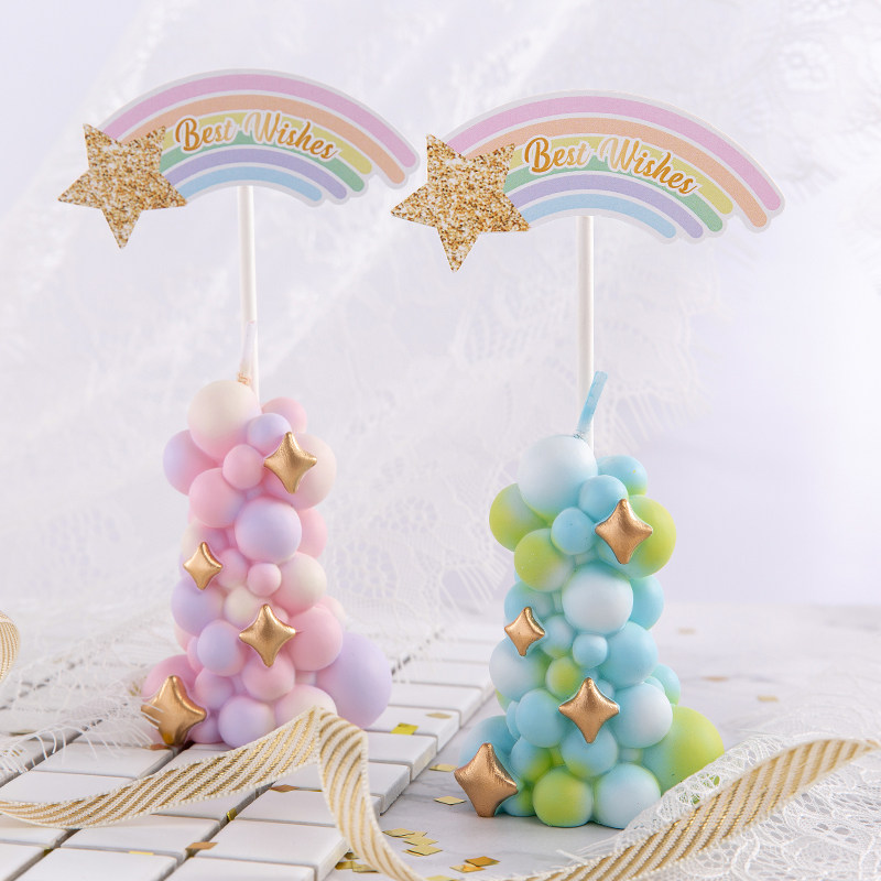Renkli balon sütun mumları, do - Paraffin Wax incelemesi ve fiyatı