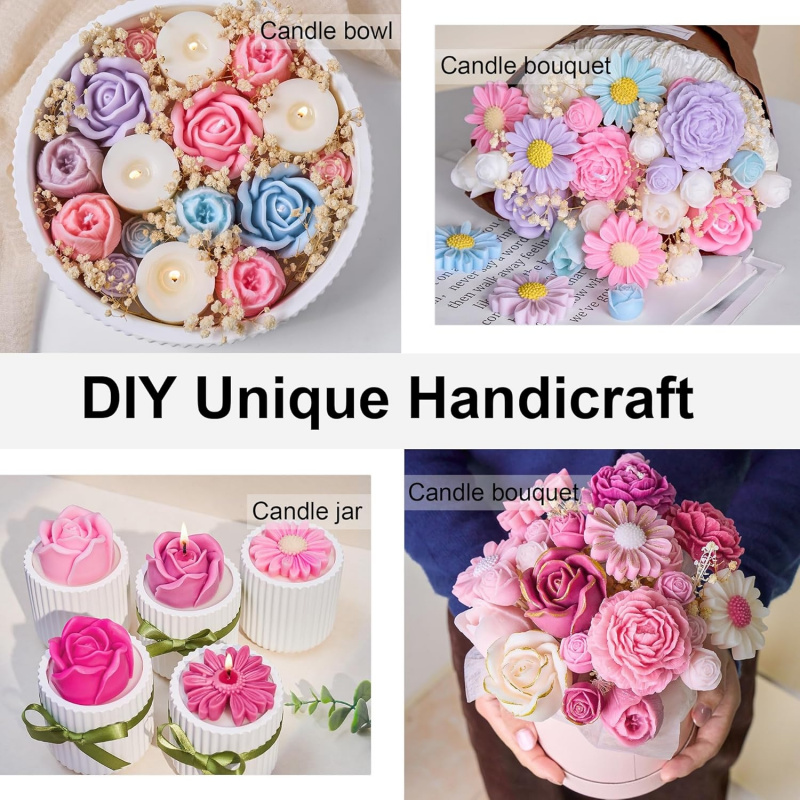5 Çiçekli Mum Kalıp Seti, 3D Ç - Candle Making Kit incelemesi ve fiyatı