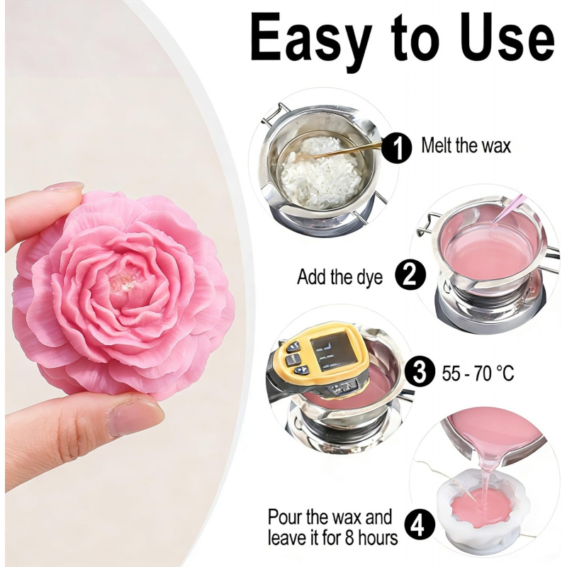 5 Çiçekli Mum Kalıp Seti, 3D Ç - Candle Making Kit incelemesi ve fiyatı