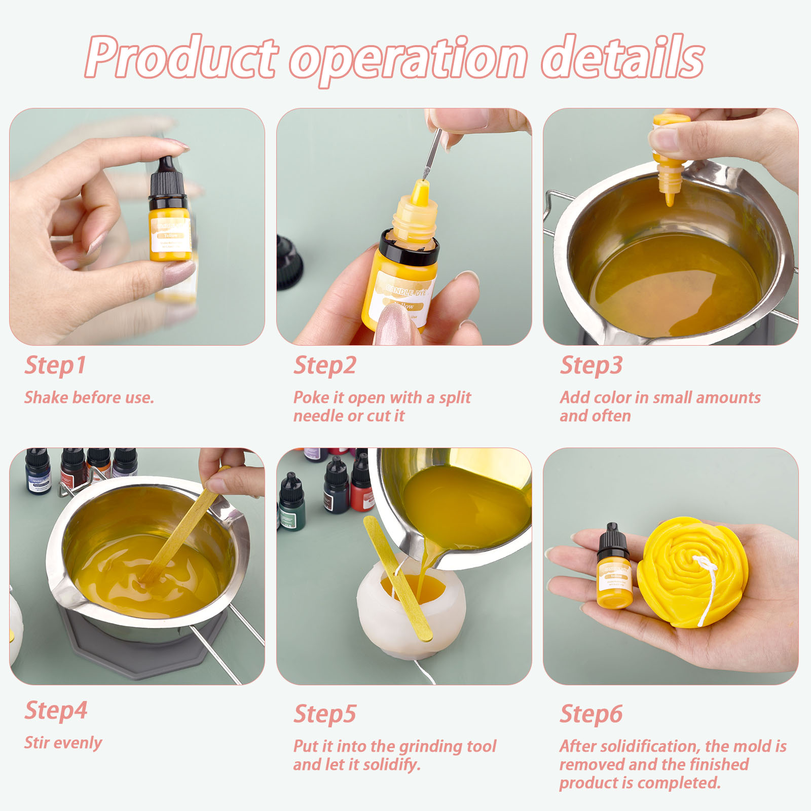 5 ml/Şişe Mum Balmumu Pigment  - Soy Wax incelemesi ve fiyatı